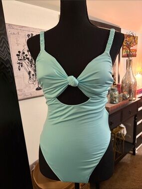 Vitamin A Mint Green Knot Front One-Piece Swimsuit